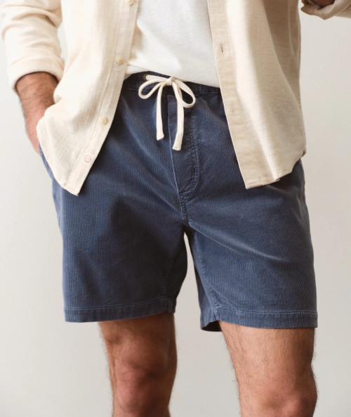 Mens Saturday Corduroy Short 6" in Faded Navy