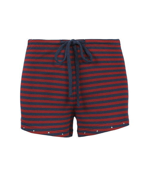 Womens Stud Wrangler Micro Short in Navy Stripe