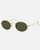 Oval Sunglasses with Legend Gold Frame and Green Lens