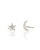 KRIS NATIONS Star and Moon Pave Stud Earrings in Sterling Silver