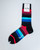 HAPPY SOCKS Mens Stripe Sock in Black / Blue