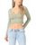 Womens Long Sleeve Rib Henley With Snap