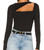 Womens Angle Cut Out Long Sleeve Top