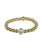2MM Signature Ring with a Single Pearl - 9 / Yellow Gold