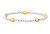 3MM Sterling Silver Filled Bracelet with Yellow Gold Orzo Pattern - 6.75  