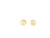 Womens Yin and Yang White Enamel Stud Earrings in Gold