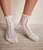 Womens Rosebud Waffle Knit Ankle Sock