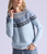 Womens Cashmere Fair Isle Crew Neck w/ Tipping
