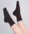Everyday Ruffle Heart Sock in Black and Red - Black and Red - One Size