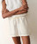 Womens Linen Drawstring Short in Antique White
