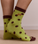 Womens Calf Length 2 Pack Socks - Choc & Avocado