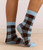 Womens Gingham Socks - Pale Blue & Choc