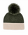 Mitchies Womens Knitted Hat with Contrasting Border and Fox Pom