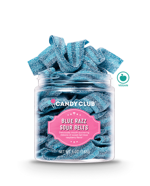 CANDY CLUB Blue Razz Sour Belts Small