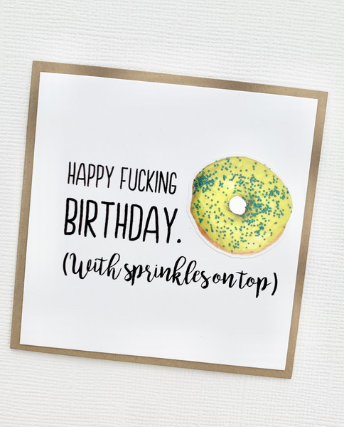 MUDDY MOUTH CARDS Mini Birthday Sprinkles Doughnut Card