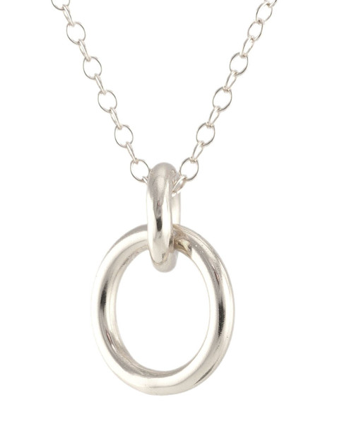 KRIS NATIONS Double Link Charm Necklace in Silver