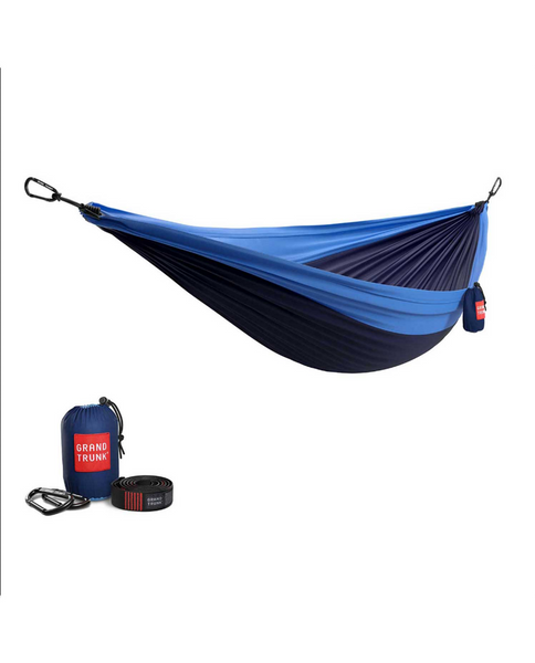 Double Hammock with Strap in Navy / Lt Blue