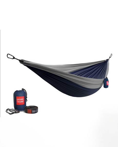 Double Hammock with Strap in  Navy / Silver