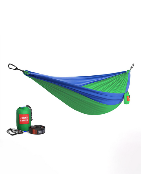 Double Hammock with Strap in  Blue / Green