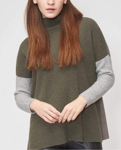 Womens Cashmere Color Block Sweater