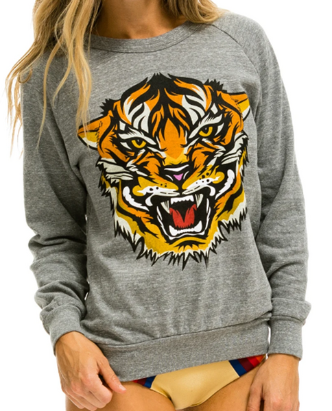 Tiger Print Crew Sweatshirt