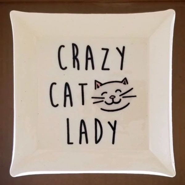 Crazy Cat Trinket Dish