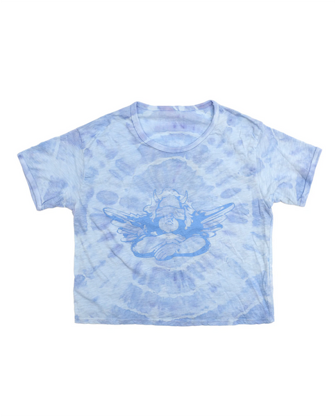 Womens Lady Butterfly Blue Fitted Tee