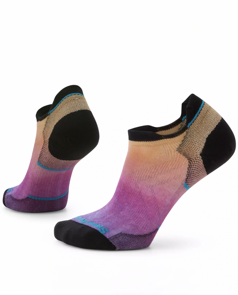 Womens Run Zero Cushion Ombre Print Low Ankle Socks