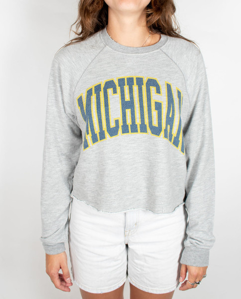 Black Label Michigan Crop Crew Sweatshirt in BLMIC415A