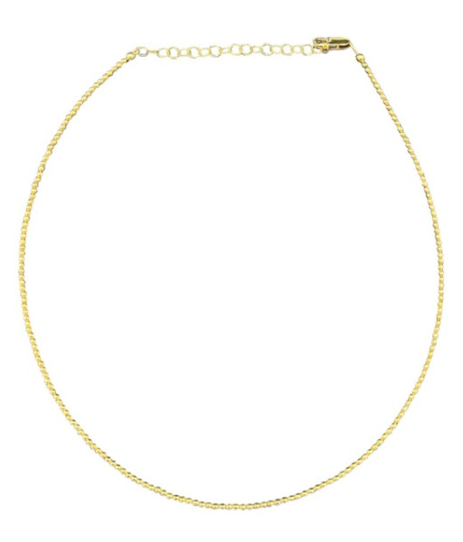 2mm Signature Beaded Necklace 14-16in Yellow Gold