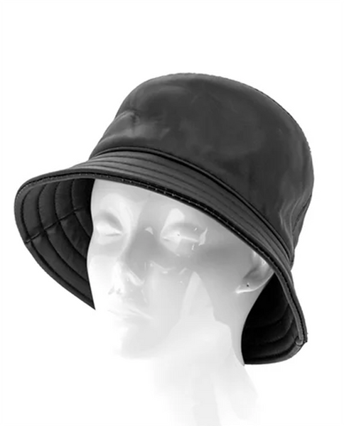 Womens Leather Bucket Hat