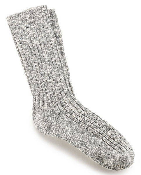 Womens Sock Slub Gray Ct