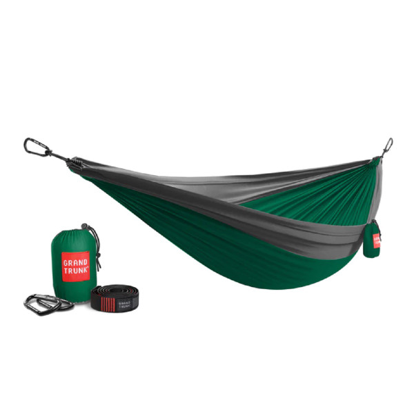 Double Hammock with Strap in Green / Charcoal