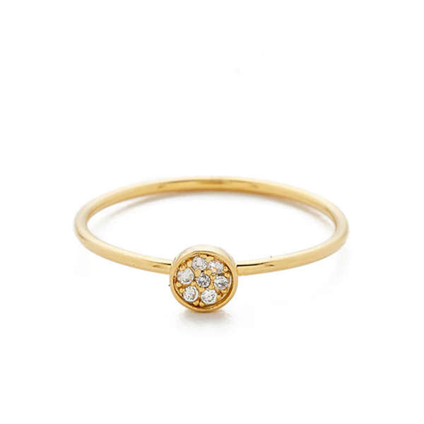 Size 6 Gold CZ Disk Ring