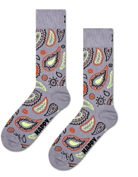 Mens Paisley Sock in Grey