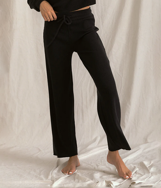 Womens Selena Wide Leg Rib Pant