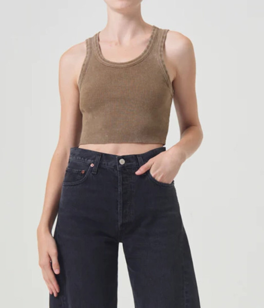 Womens Cropped Poppy Tank in Bamboo