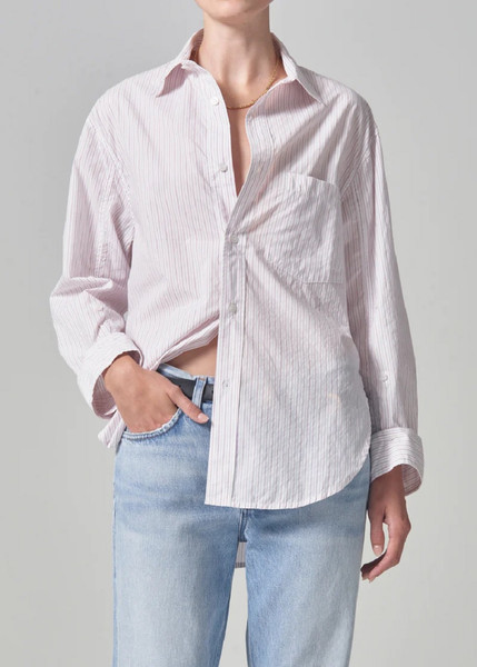 Womens Kayla Shirt in Raspberry Stripe