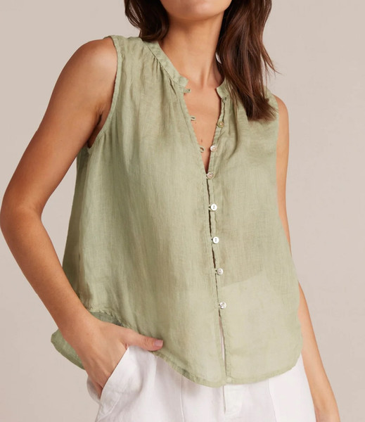 Womens Sleeveless Shirred Shoulder Blouse