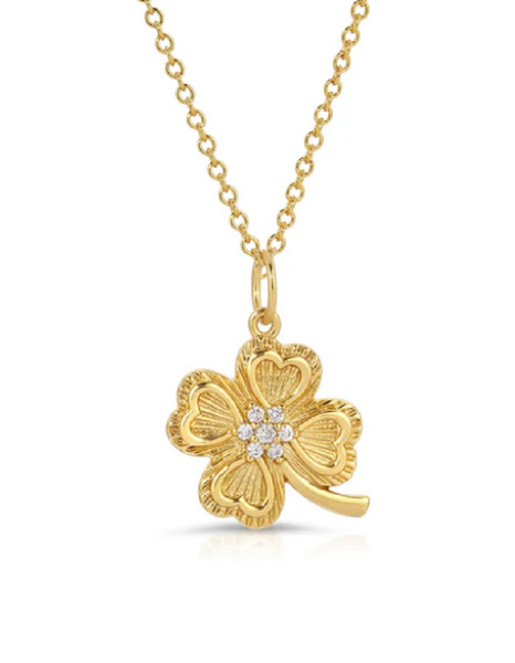 Womens Lucky CZ Necklace