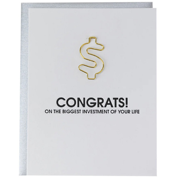 Biggest Investment of Your Life -Paper Clip Letterpress Card