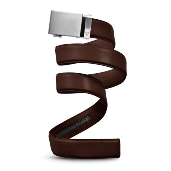 40mm Steel Buckle Chocolate Leather