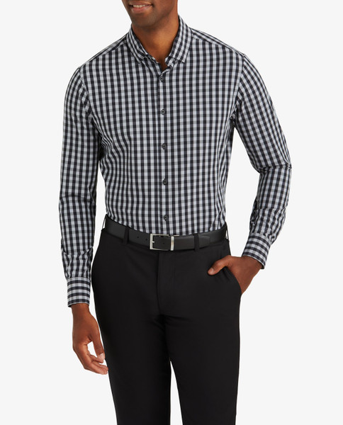 MIZZEN AND MAIN Mens Leeward - Black Grey Gingham