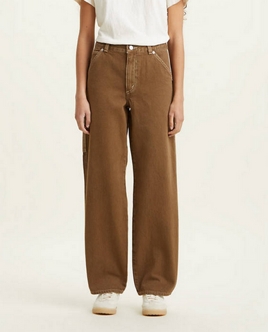 Shop Levis Premium Womens Dad Utility Pant in Brown Garment Dye | Bivouac  Ann Arbor