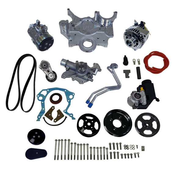 Vintage Air Front Runner™ Drive System Small Block Ford Black/Chrome with Power Steering | #176020 by Vintage Air 176020