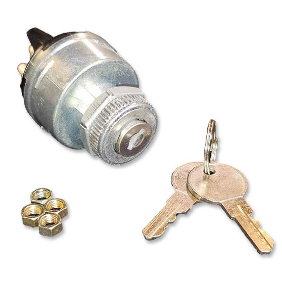 EngineStand.com Ignition Switch with Key, 4 Position Universal Key Ignition Switch 12v for Car, Truck, Tractor, Trailer, Forklift, and More, Acc/Off/IGN/Start RES-ACC-U028