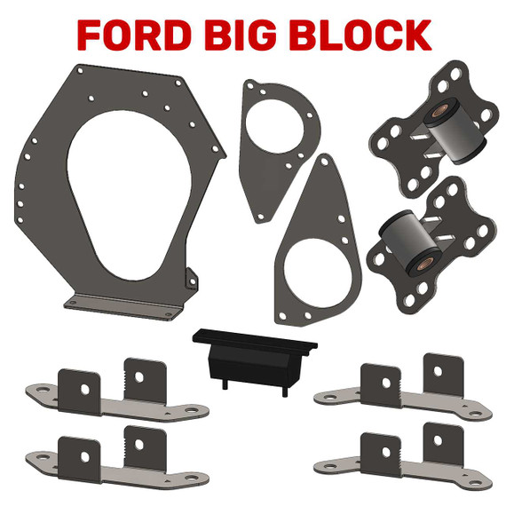 EngineStand.com Big Block Ford Engine Mounting Kit (For Mechman Running Engine Stand) RES-BBF-MMK-BLK