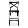 24" French Bistro High Back Counter Stool in Black