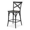 24" French Bistro High Back Counter Stool in Black