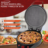 Brentwood TS-124R 12-Inch Non-Stick Pizza Maker and Grill with Timer, Red